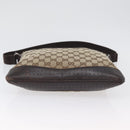 GUCCI GG Canvas Shoulder Bag Beige Silver 145857 Auth gh1844-9