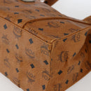 MCM Logogram Vicetos Tote Bag PVC Brown Gold Auth gh1847-8