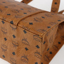 MCM Logogram Vicetos Tote Bag PVC Brown Gold Auth gh1847-16