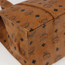 MCM Logogram Vicetos Tote Bag PVC Brown Gold Auth gh1847-17