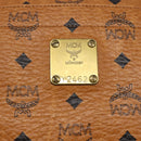 MCM Logogram Vicetos Tote Bag PVC Brown Gold Auth gh1847-12