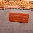MCM Logogram Vicetos Tote Bag PVC Brown Gold Auth gh1847-18