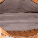 MCM Logogram Vicetos Tote Bag PVC Brown Gold Auth gh1847-10