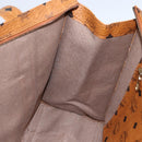 MCM Logogram Vicetos Tote Bag PVC Brown Gold Auth gh1847-19