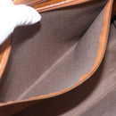 MCM Logogram Vicetos Tote Bag PVC Brown Gold Auth gh1847-22
