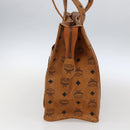 MCM Logogram Vicetos Tote Bag PVC Brown Gold Auth gh1847-4