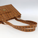 MCM Logogram Vicetos Tote Bag PVC Brown Gold Auth gh1847-7