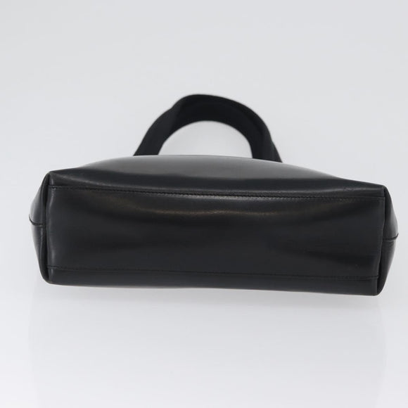 PRADA Tote Bag Leather Black Auth gh1848