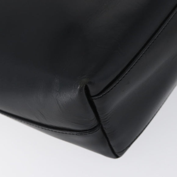 PRADA Tote Bag Leather Black Auth gh1848