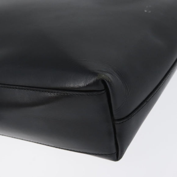 PRADA Tote Bag Leather Black Auth gh1848