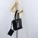 PRADA Tote Bag Leather Black Auth gh1848-23