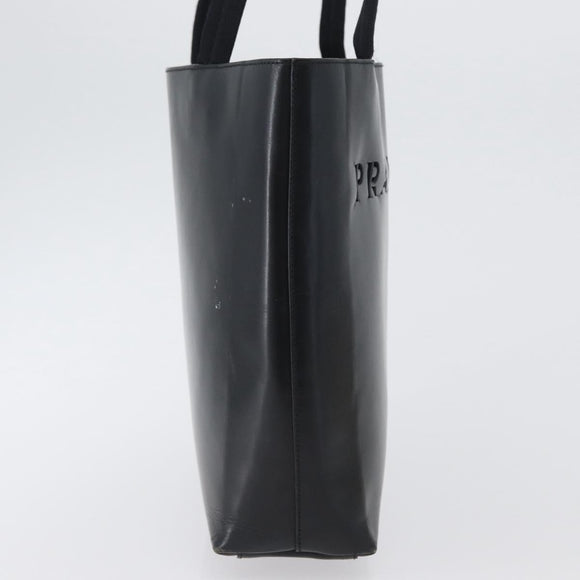 PRADA Tote Bag Leather Black Auth gh1848