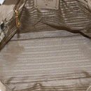 PRADA Tote Bag Leather Beige Gold Auth gh1849-10