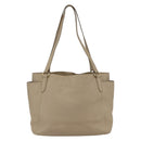 PRADA Tote Bag Leather Beige Gold Auth gh1849-2