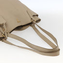 PRADA Tote Bag Leather Beige Gold Auth gh1849-7