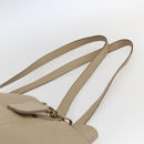 PRADA Tote Bag Leather Beige Gold Auth gh1849-8