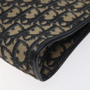 Christian Dior Trotter Canvas Shoulder Bag Navy Gold Auth gh185-10