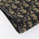 Christian Dior Trotter Canvas Shoulder Bag Navy Gold Auth gh185-11