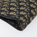 Christian Dior Trotter Canvas Shoulder Bag Navy Gold Auth gh185-13