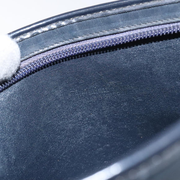 Christian Dior Trotter Canvas Shoulder Bag Navy Gold Auth gh185