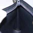 Christian Dior Trotter Canvas Shoulder Bag Navy Gold Auth gh185-18