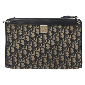 Christian Dior Trotter Canvas Shoulder Bag Navy Gold Auth gh185 - 0