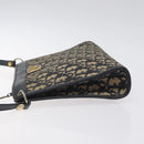 Christian Dior Trotter Canvas Shoulder Bag Navy Gold Auth gh185-5
