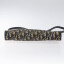 Christian Dior Trotter Canvas Shoulder Bag Navy Gold Auth gh185-9