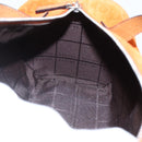 CELINE C Macadam Canvas Boston Bag Suede Orange Silver Auth gh1851-18