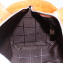 CELINE C Macadam Canvas Boston Bag Suede Orange Silver Auth gh1851-19