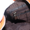 CELINE C Macadam Canvas Boston Bag Suede Orange Silver Auth gh1851-20