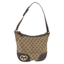 GUCCI GG Canvas Shoulder Bag Beige Gold 257072 Auth gh1853-1