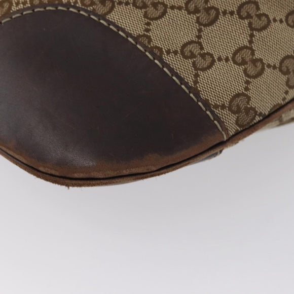 GUCCI GG Canvas Shoulder Bag Beige Gold 257072 Auth gh1853