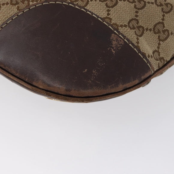 GUCCI GG Canvas Shoulder Bag Beige Gold 257072 Auth gh1853