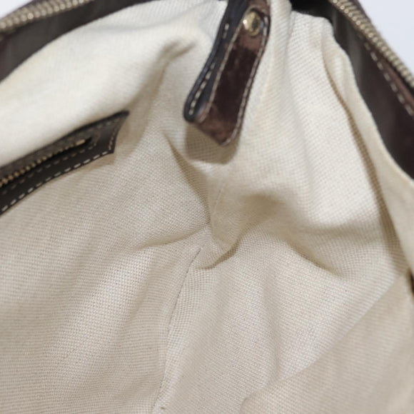 GUCCI GG Canvas Shoulder Bag Beige Gold 257072 Auth gh1853