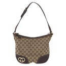 GUCCI GG Canvas Shoulder Bag Beige Gold 257072 Auth gh1853-2