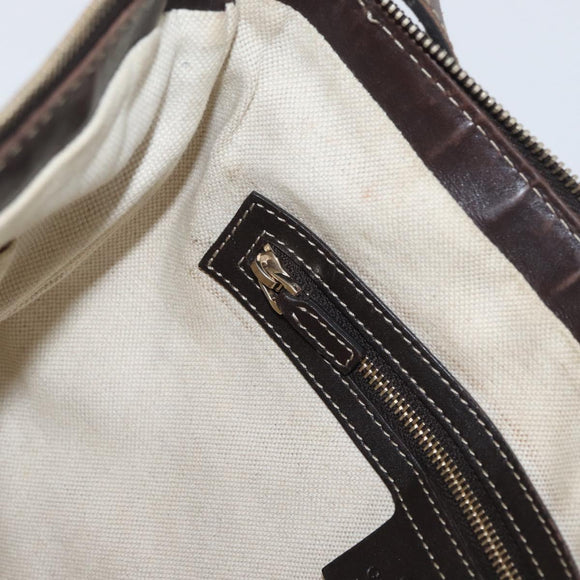 GUCCI GG Canvas Shoulder Bag Beige Gold 257072 Auth gh1853