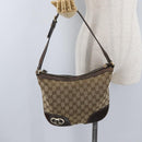 GUCCI GG Canvas Shoulder Bag Beige Gold 257072 Auth gh1853-23