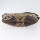 GUCCI GG Canvas Shoulder Bag Beige Gold 257072 Auth gh1853-9