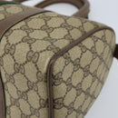 GUCCI GG Supreme Web Sherry Line Boston Bag PVC Beige Gold 39 02 006 Auth gh1854-9