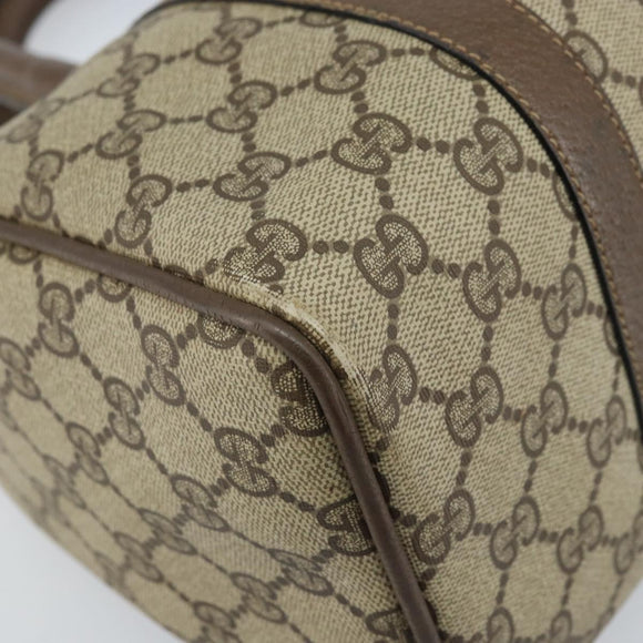 GUCCI GG Supreme Web Sherry Line Boston Bag PVC Beige Gold 39 02 006 Auth gh1854