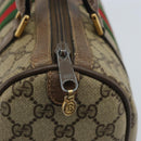 GUCCI GG Supreme Web Sherry Line Boston Bag PVC Beige Gold 39 02 006 Auth gh1854-19