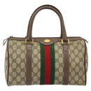 GUCCI GG Supreme Web Sherry Line Boston Bag PVC Beige Gold 39 02 006 Auth gh1854-13
