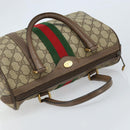 GUCCI GG Supreme Web Sherry Line Boston Bag PVC Beige Gold 39 02 006 Auth gh1854-6