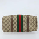GUCCI GG Supreme Web Sherry Line Boston Bag PVC Beige Gold 39 02 006 Auth gh1854-5