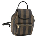 FENDI Pecan Canvas Rucksack PVC Braun Schwarz Gold Authentisch gh1856-1
