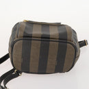 FENDI Pecan Canvas Rucksack PVC Braun Schwarz Gold Authentisch gh1856-5