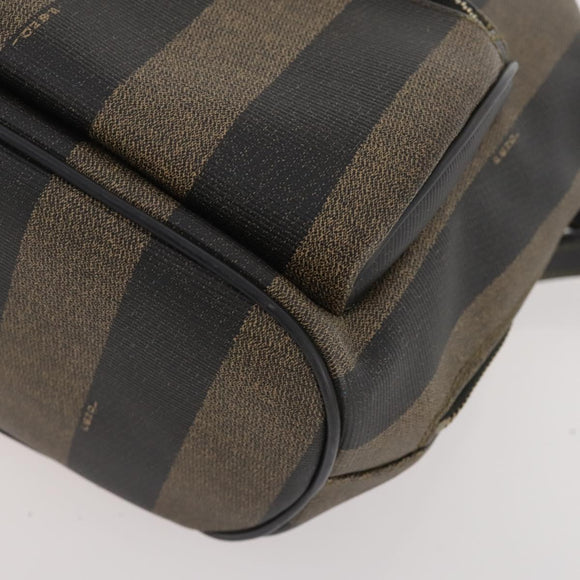 FENDI Pecan Canvas Rucksack PVC Braun Schwarz Gold Authentisch gh1856