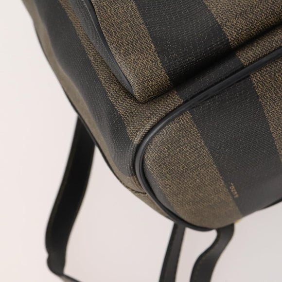 FENDI Pecan Canvas Rucksack PVC Braun Schwarz Gold Authentisch gh1856