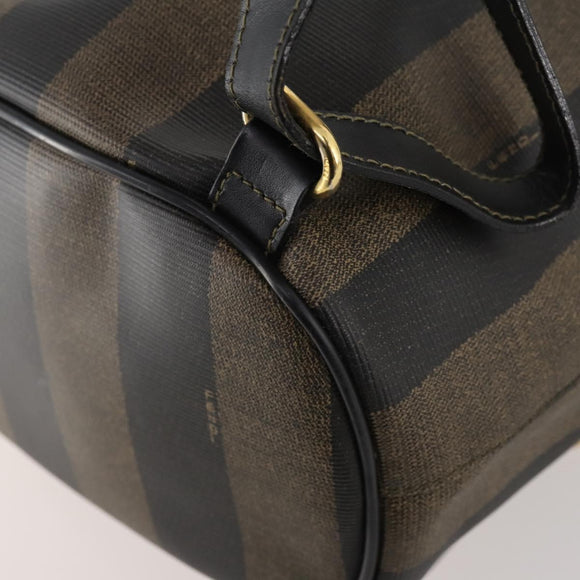 FENDI Pecan Canvas Rucksack PVC Braun Schwarz Gold Authentisch gh1856